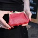 Amy Double Kiss clip Frame Purse Red